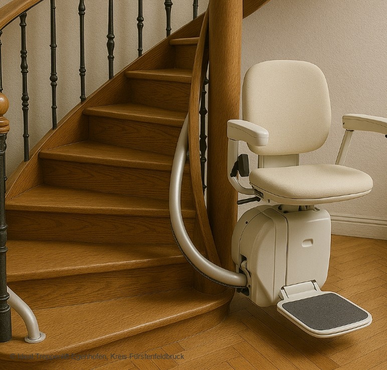 Sitzlift Wendeltreppe Egenhofen, Kreis Fürstenfeldbruck