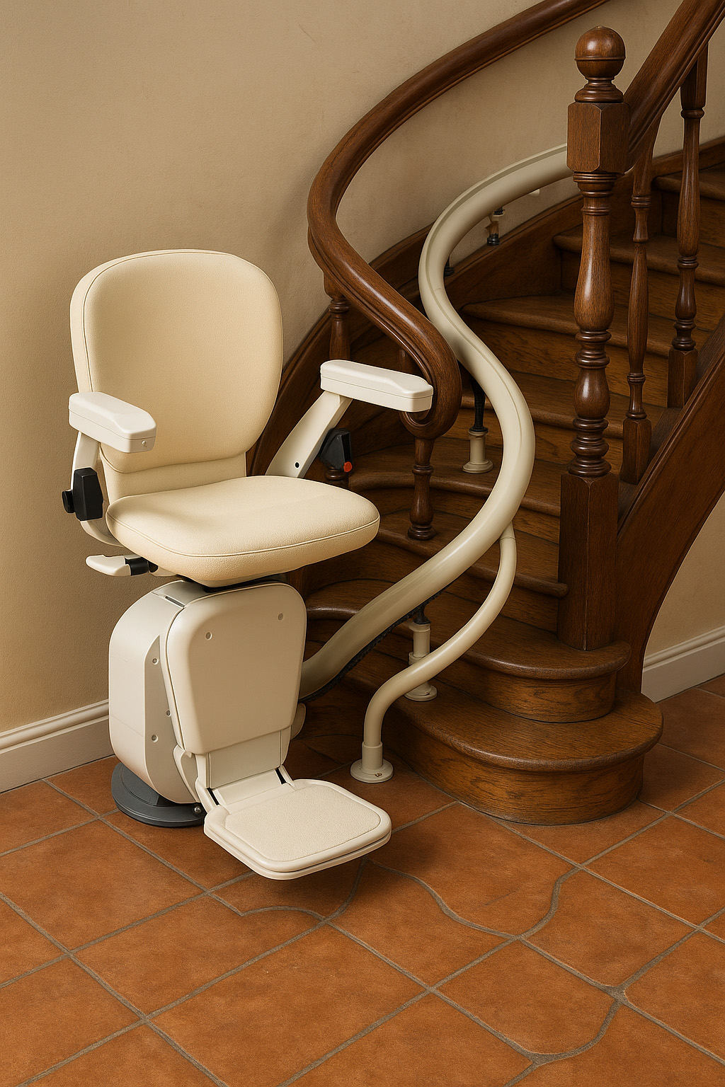 Sitzlift kurvige Treppe